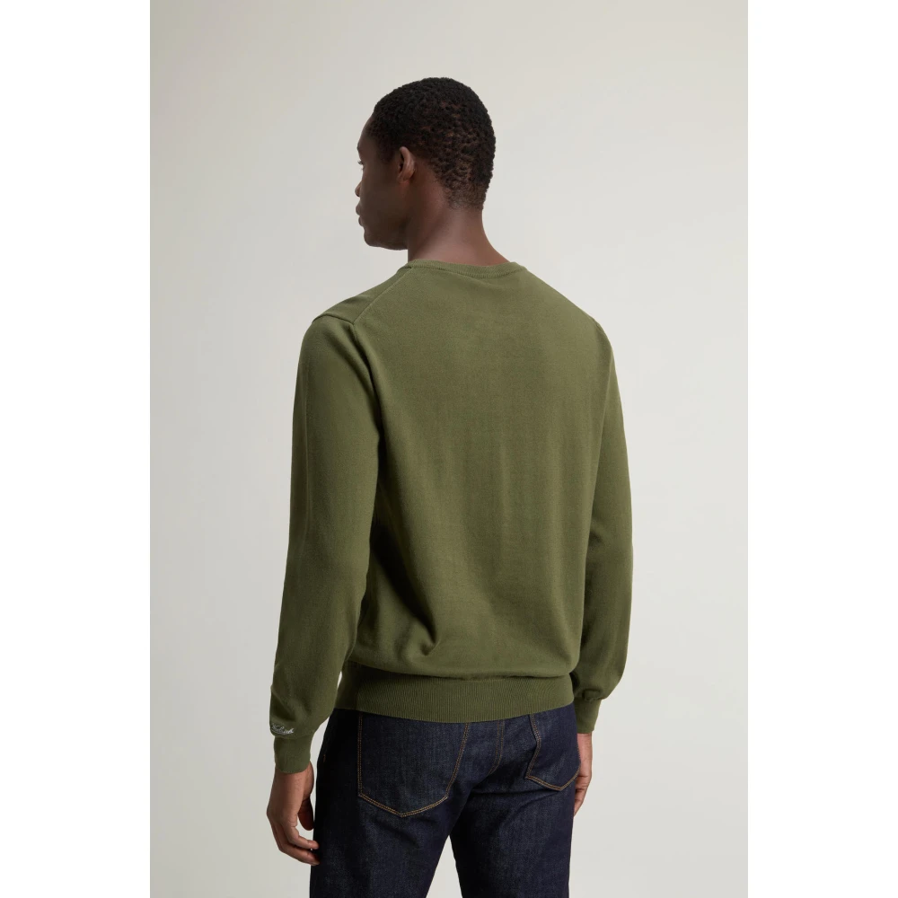 Woolrich Katoenen Crewneck Jersey Sweater Green Heren