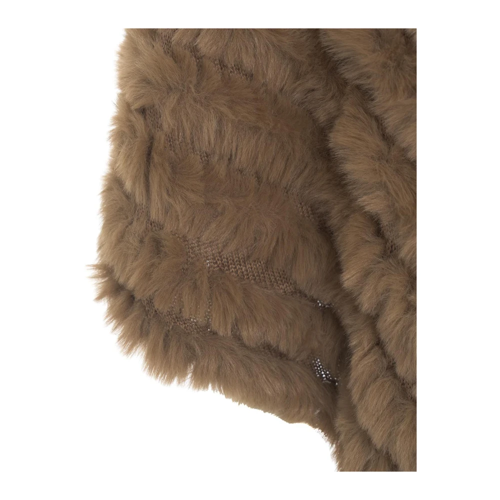 Blugirl Bruine Faux Fur Poncho Aw24 Brown Dames