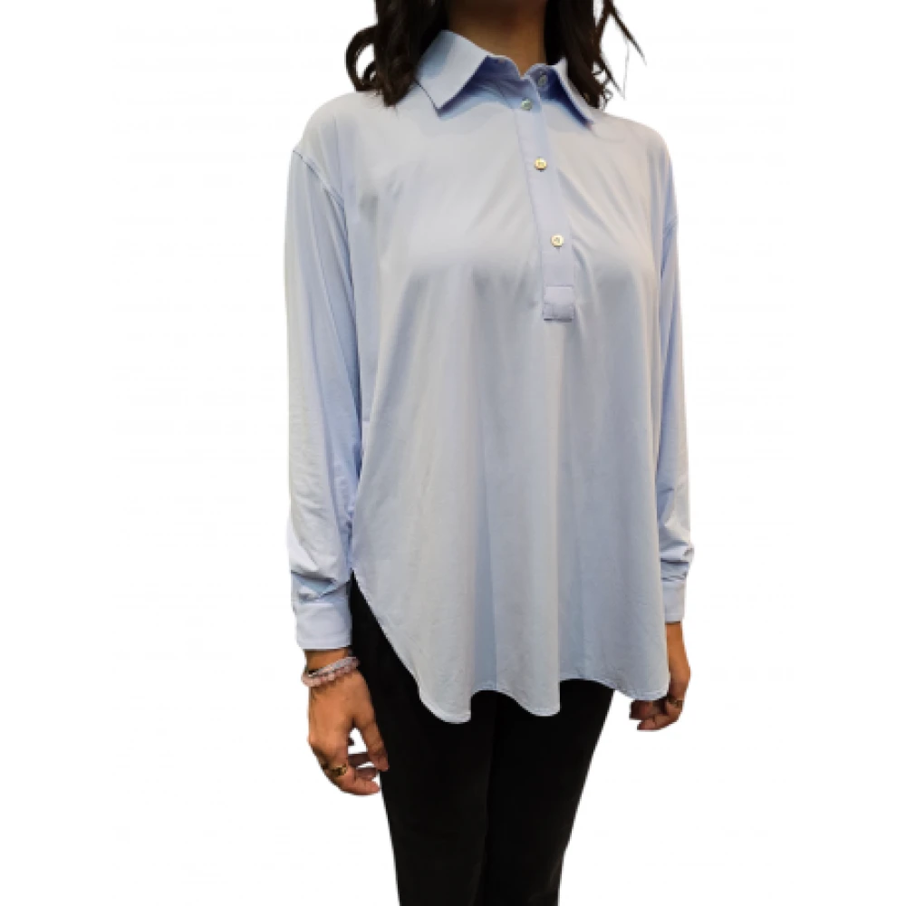 RRD Hemelsblauwe Oxford Blouse met Transparant Design Blue Dames