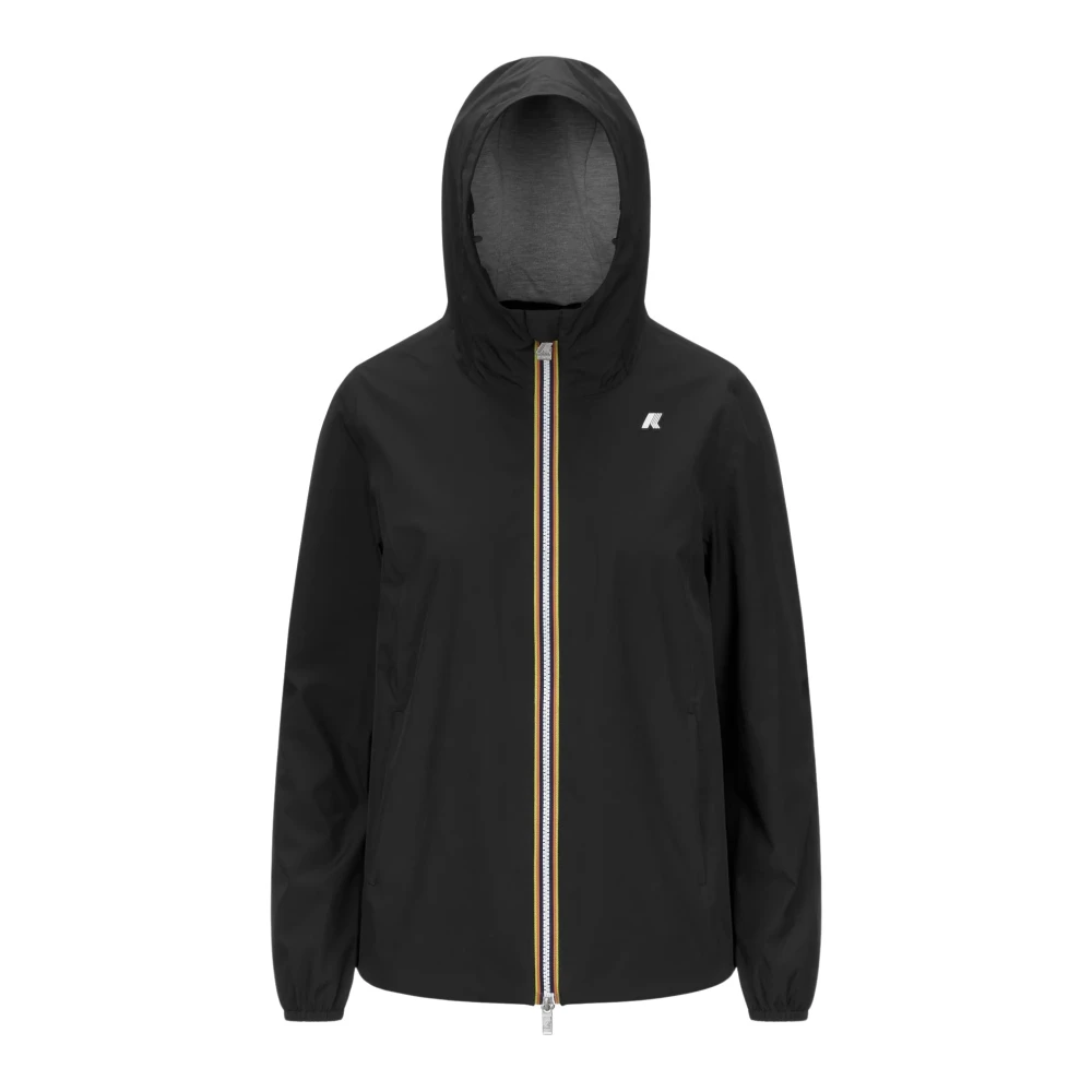K-Way Women's Black Rain Jackets, Xl, Marguerite Stretch Poly Jersey