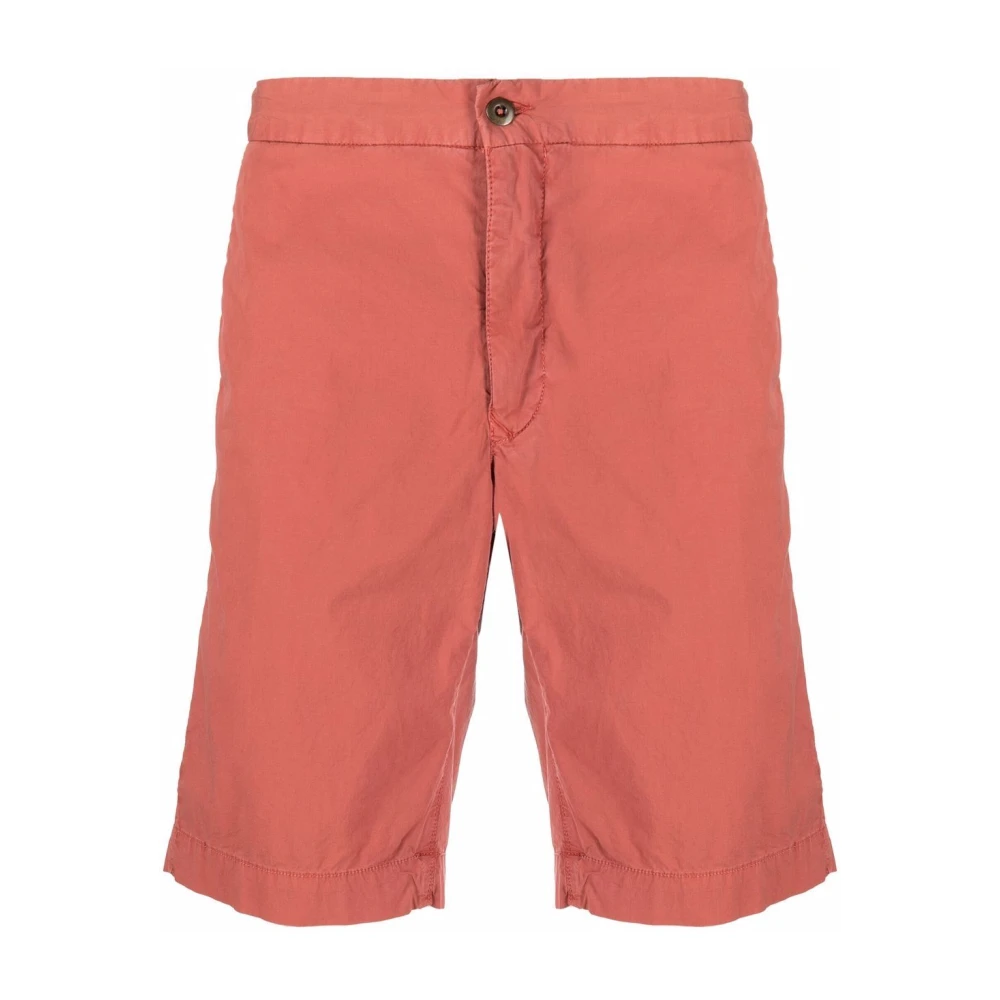Incotex Katoenen shorts met zakken Red Heren