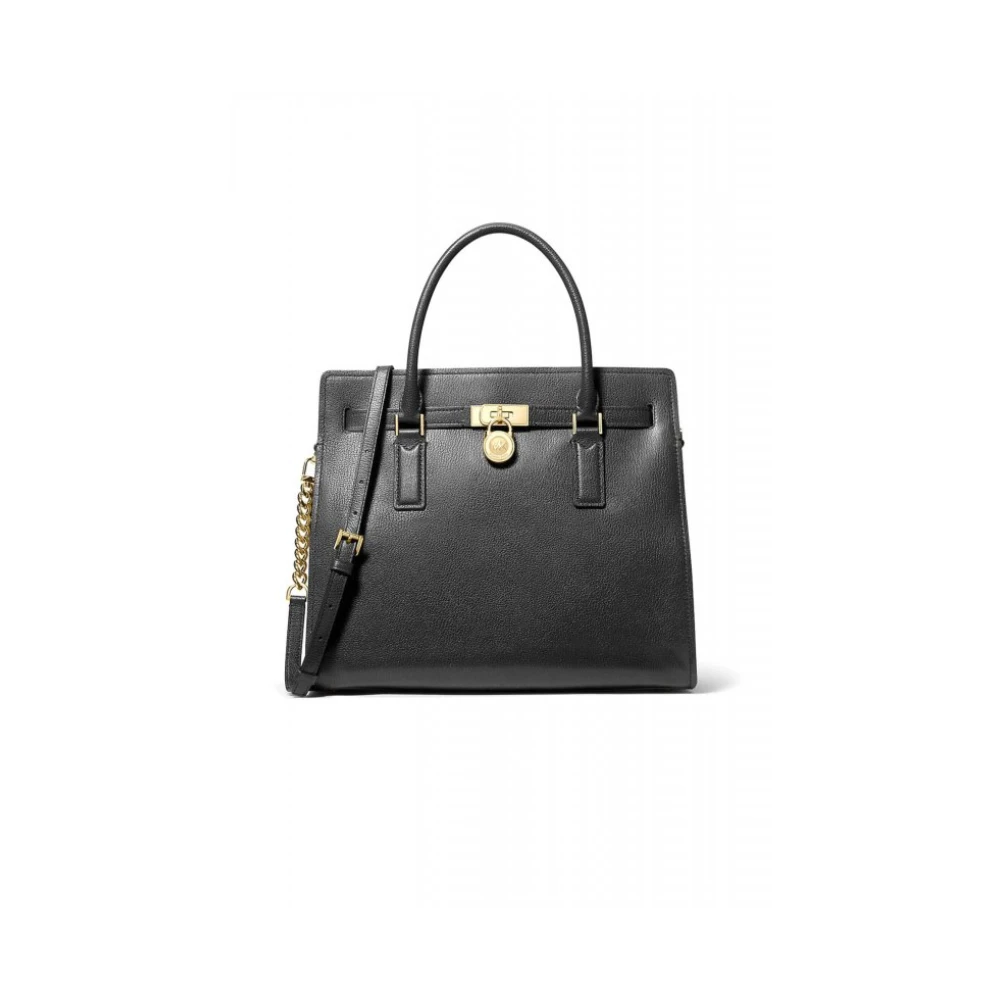 Michael Kors Women's Black Hamilton Moderne Large Leather Satchel