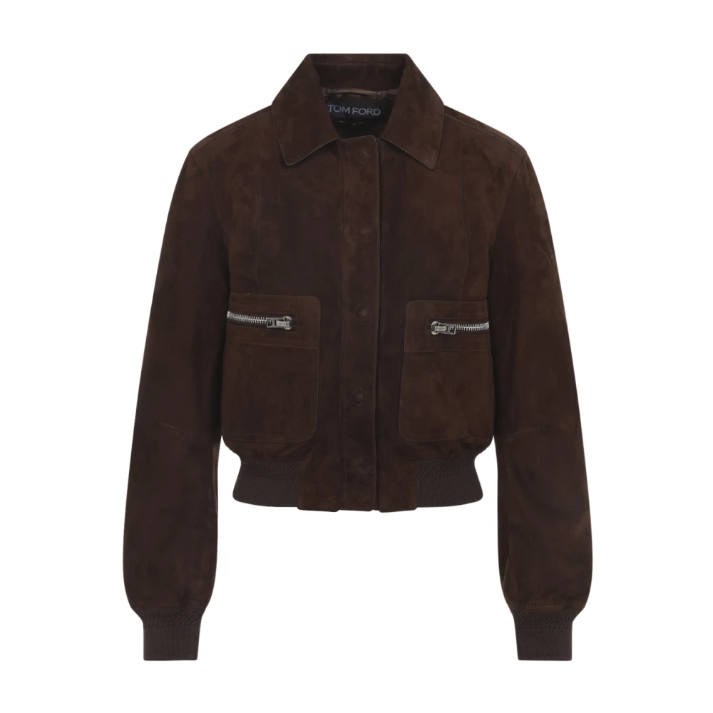 Tom Ford Women's Brown Bomber Jackets, S, Bomber Jacket