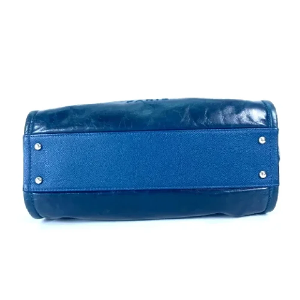 Chanel Vintage Pre-owned Leather chanel-bags Blue Dames