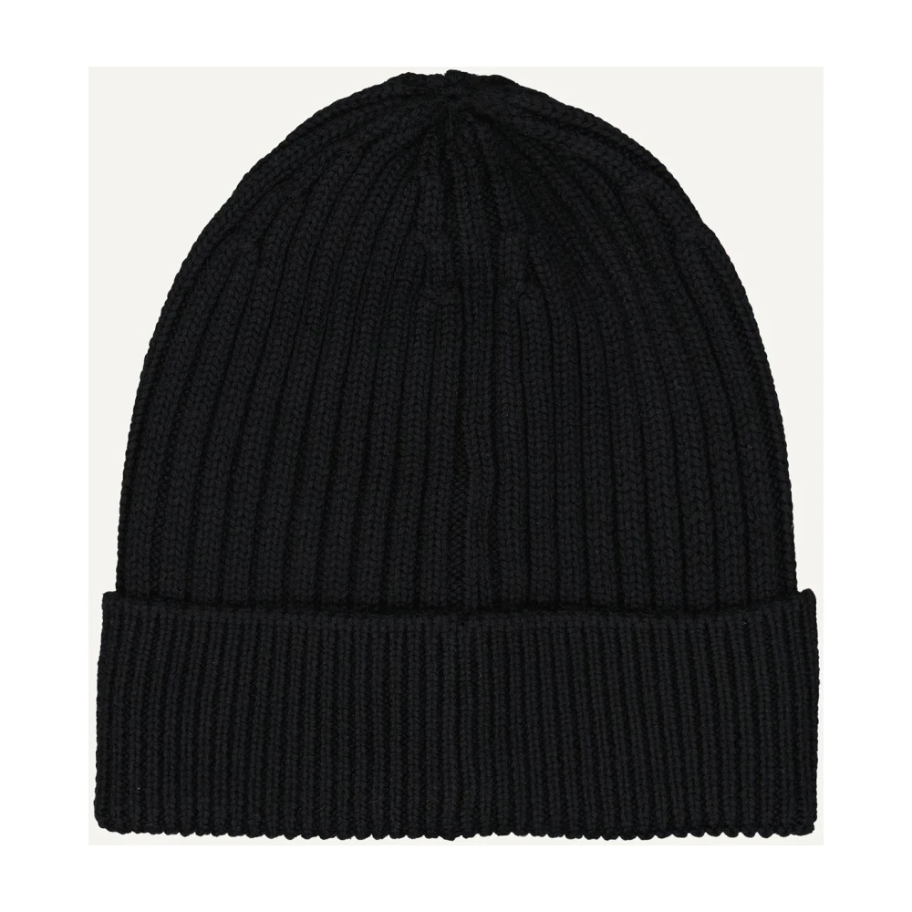 Moncler Zwarte Wol Grenoble Beanie Black Heren