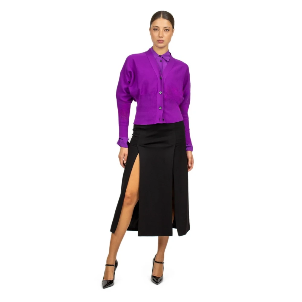Liviana Conti Zwarte Lounguette Punto Milano Rok met Splitten Black Dames
