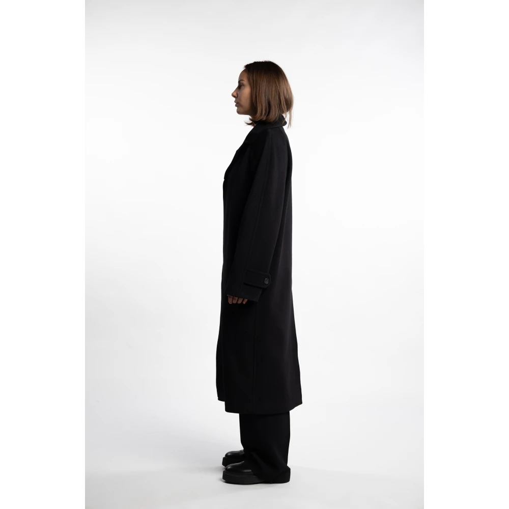 Filippa K Zwarte Wol Carcoat Stijlvolle Buitenkleding Black Dames
