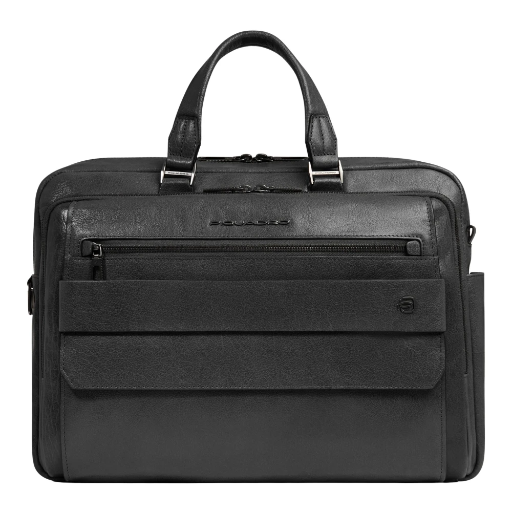Piquadro Herren Schwarz Personalisierbare Laptoptasche 15,6"