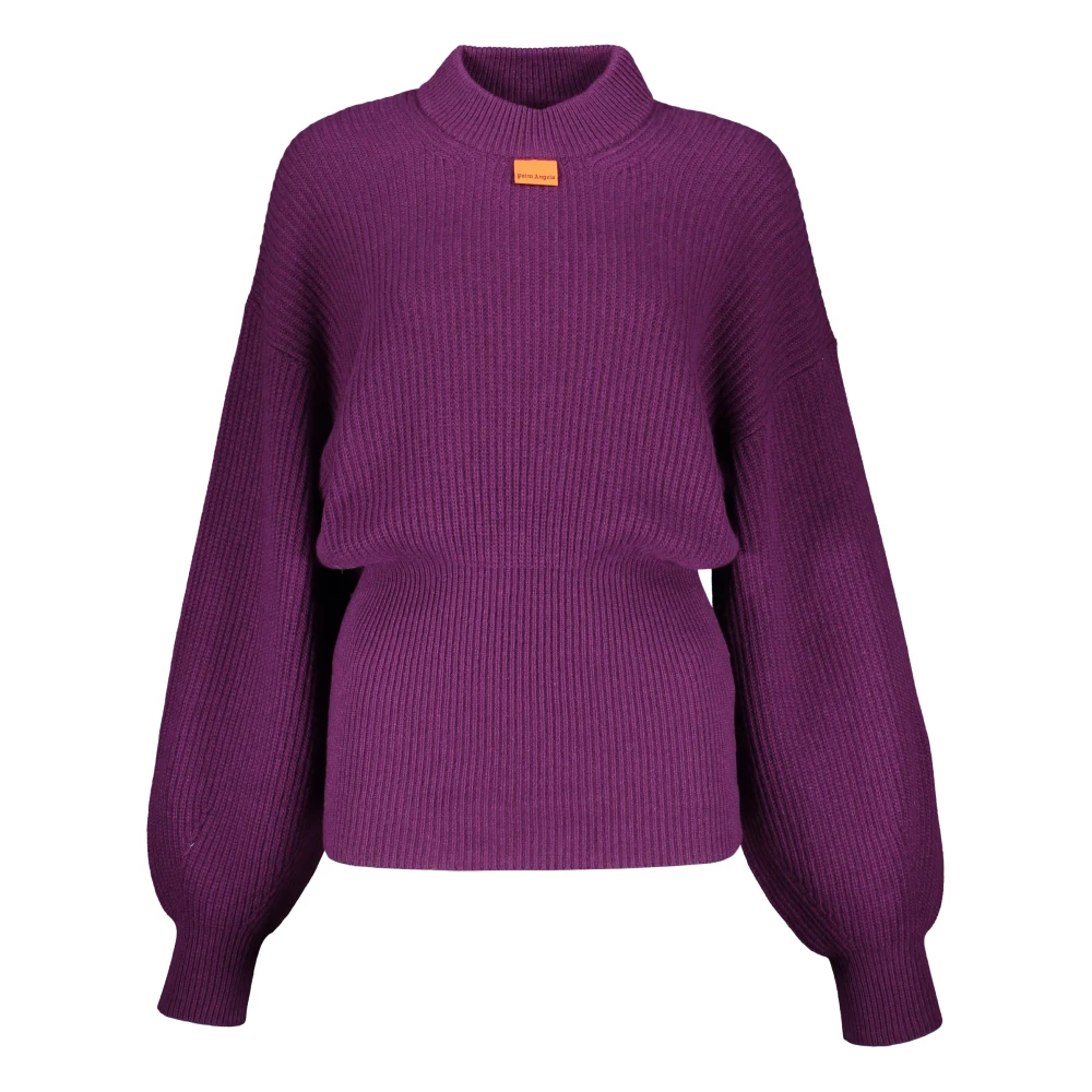 Palm Angels Gestreepte Ballonmouw Trui Purple Dames