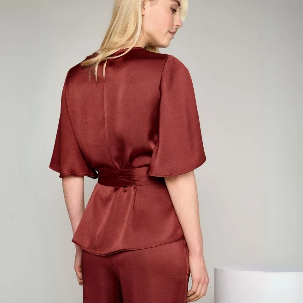 Marie Méro Roestkleurige Tuniek met Wijde Mouwen Red Dames