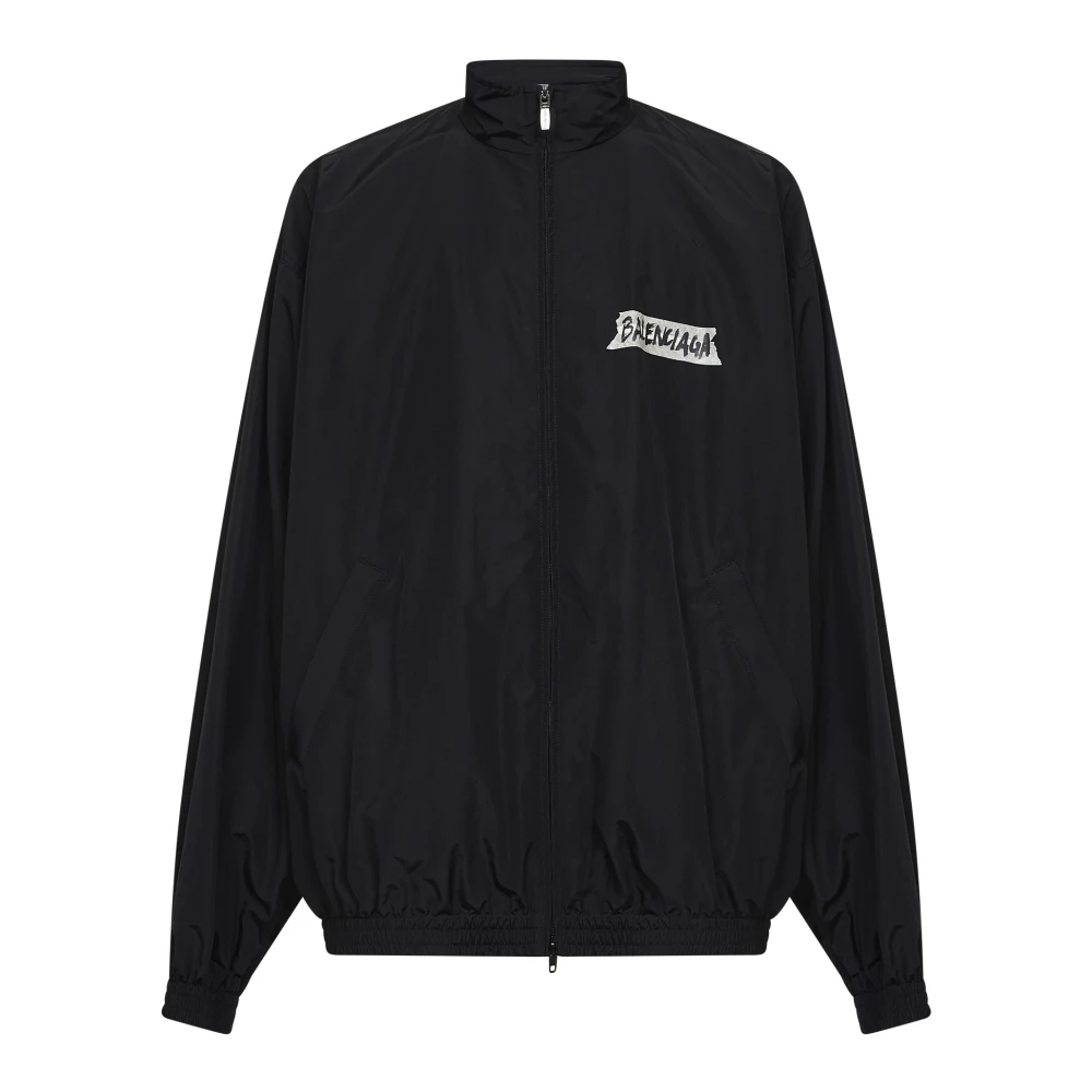 Balenciaga Men's Black Masking Tape Tracksuit Jacket - Light Jackets - M - Jackets