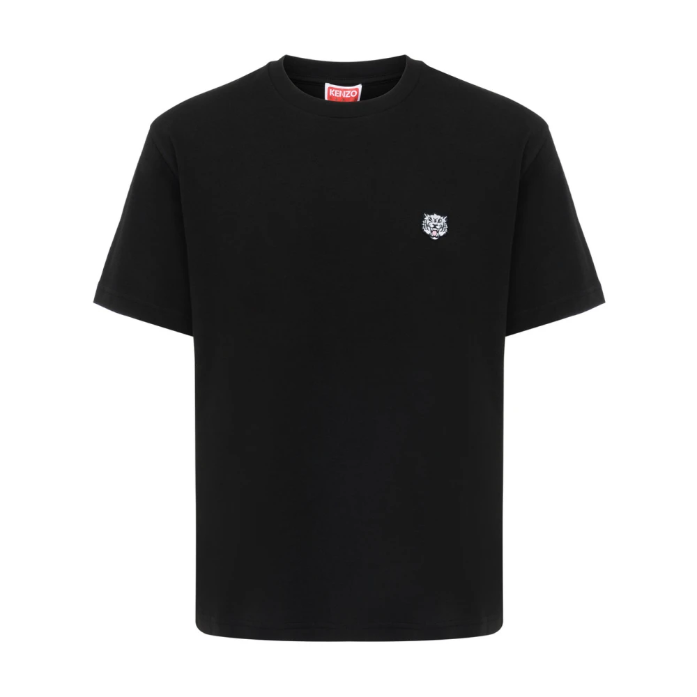 Kenzo Blije Tijger Geborduurd T-shirt Black Heren