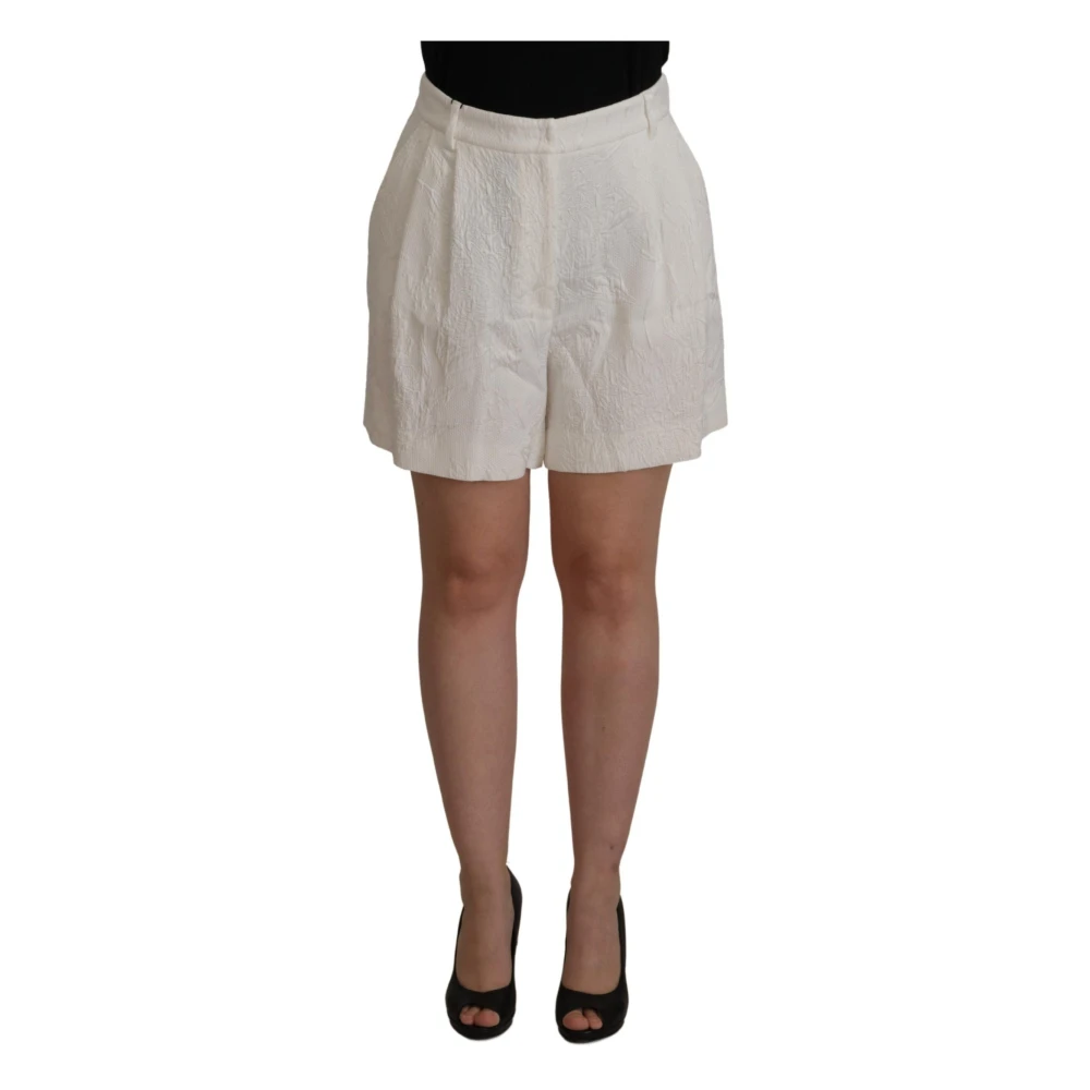 Dolce & Gabbana Elegant High Waist White Culotte Shorts - Female - Short Shorts - White - 2XL - Shorts