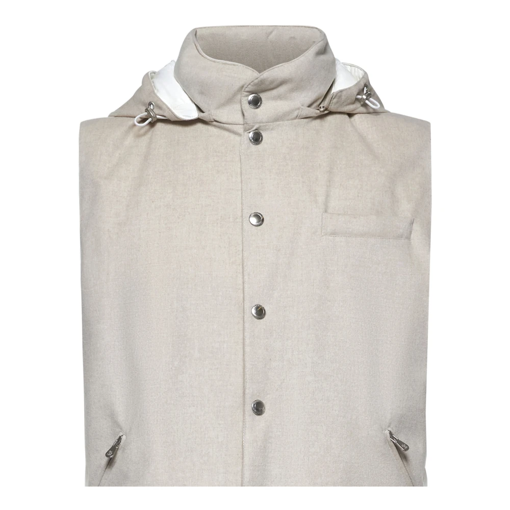 BRUNELLO CUCINELLI Ivoor Wollen Jas Beige Heren