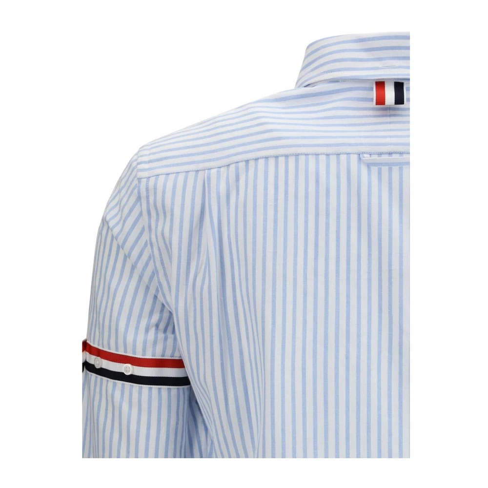 Thom Browne Gestreepte Shirt met Klassieke Kraag Blue Dames