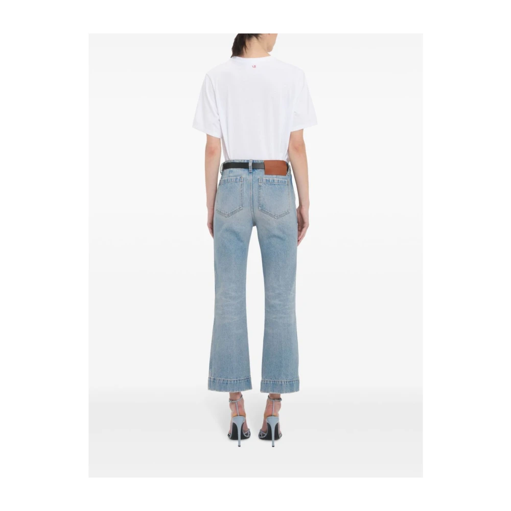 Victoria Beckham Blauwe Cropped Jeans met Zakken Blue Dames