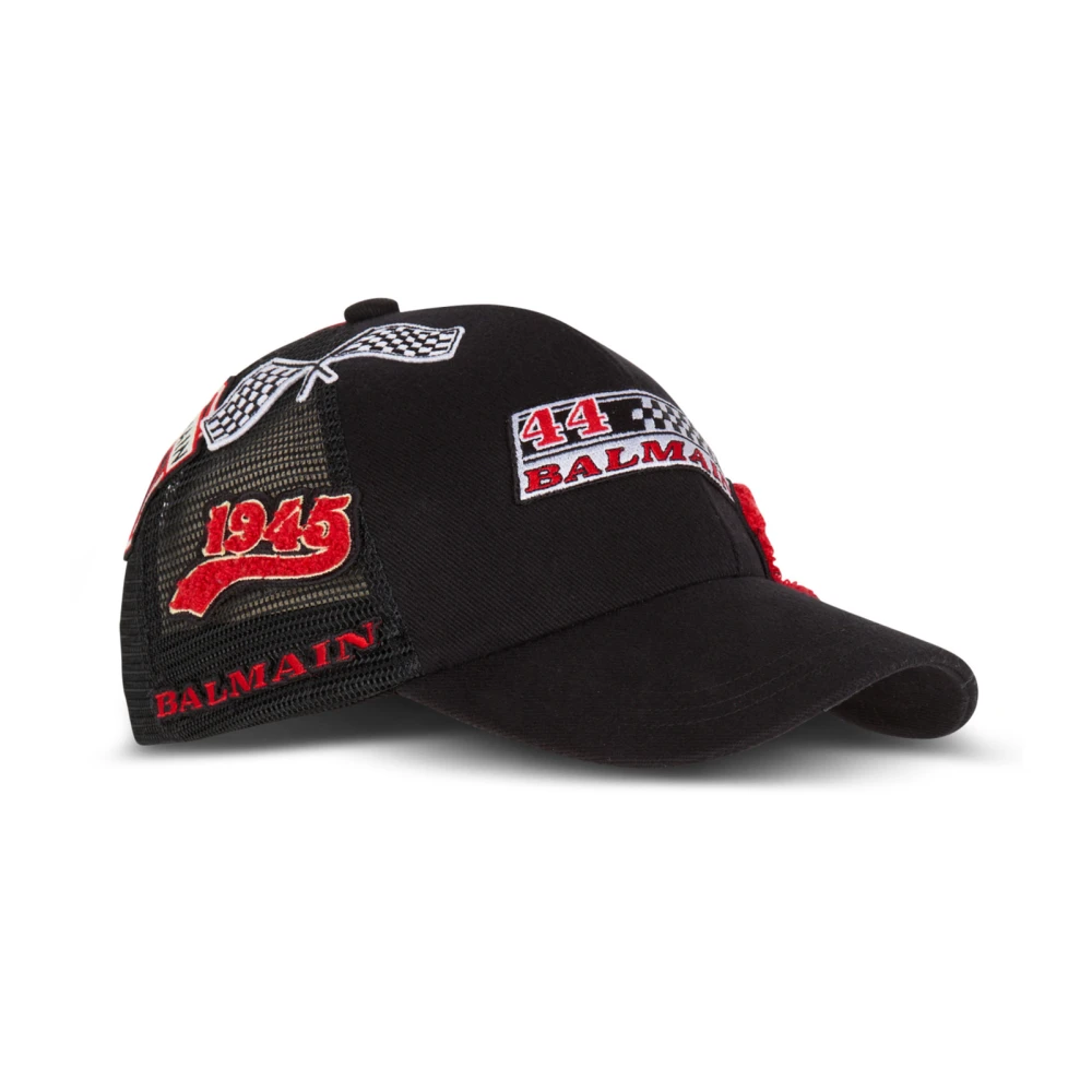 Balmain Racing pet met patches Black Heren