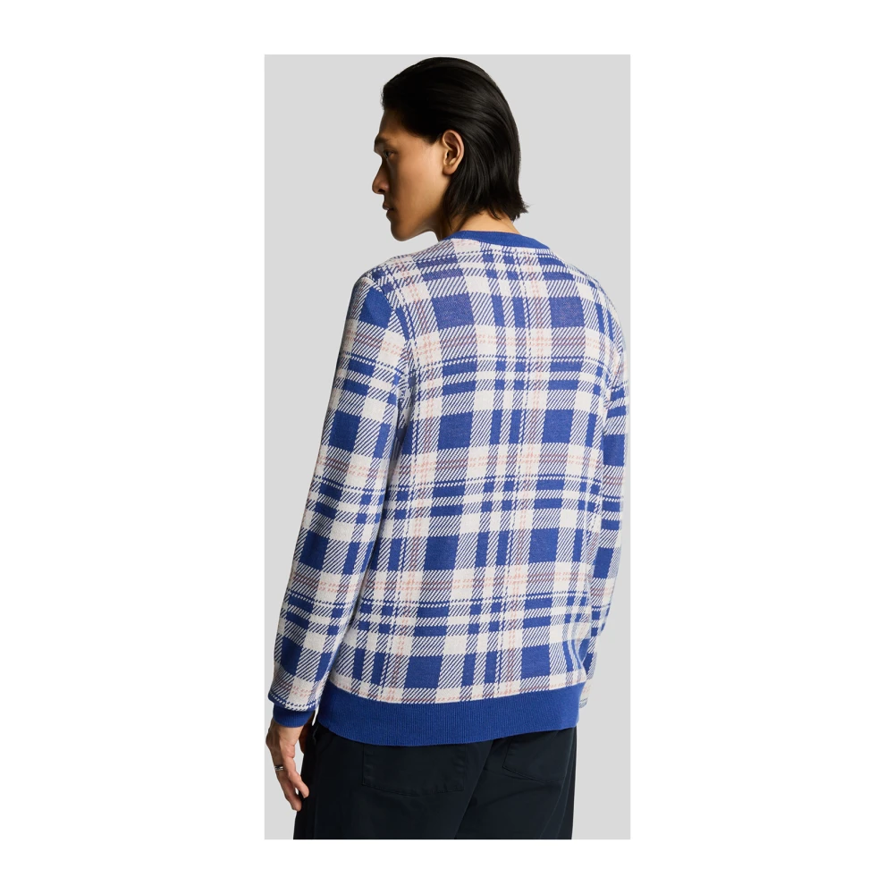 Lyle & Scott Lente Tartan Crew Neck Trui Multicolor Heren