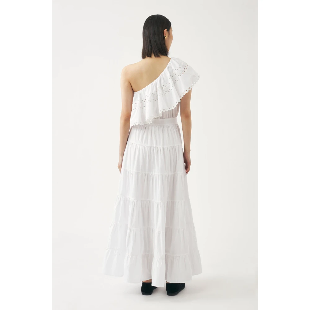 Antik batik Asymmetrische maxi jurk Rodo White Dames