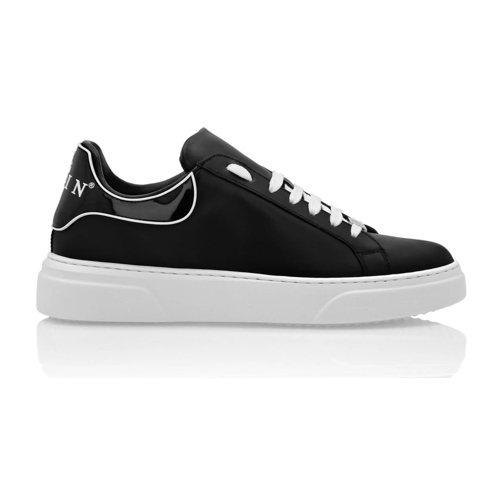 Philipp Plein Svarta låga sneakers med logodetalj Black, Herr