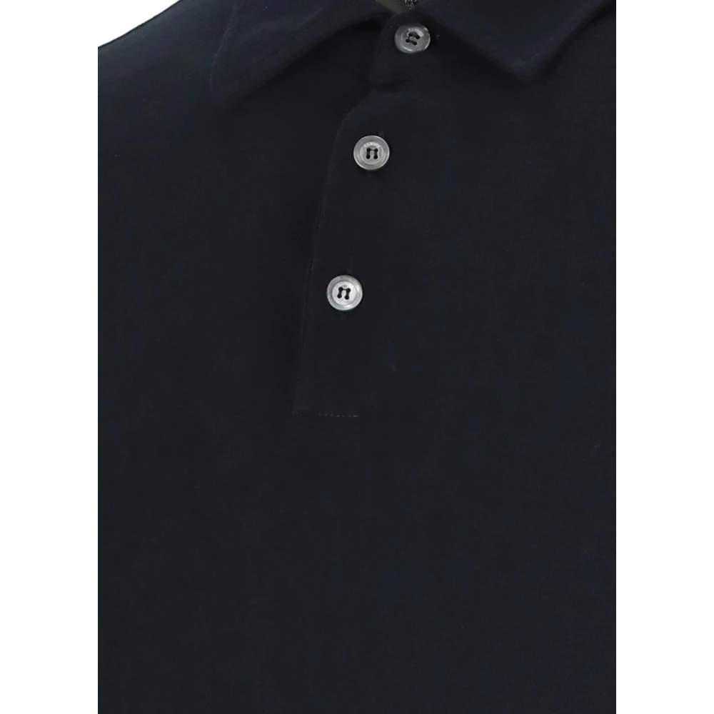 Zanone Blauw Katoenen Poloshirt met Kraag Blue Heren