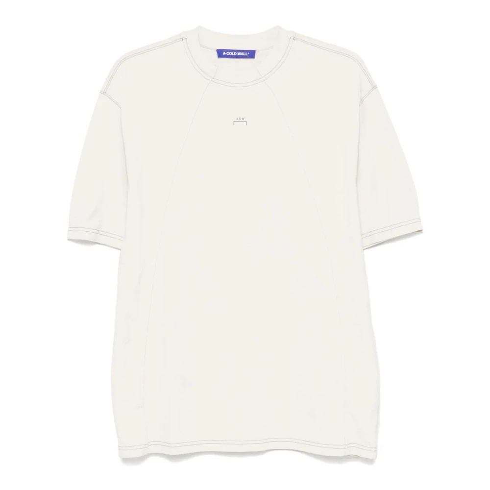 A-Cold-Wall Beige Jersey T-shirt met Logo Print Beige Heren