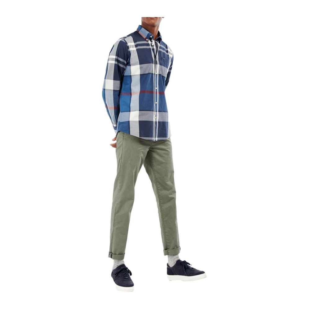 Barbour Heren Tailored Harris Overhemd Summer Navy Blue Heren