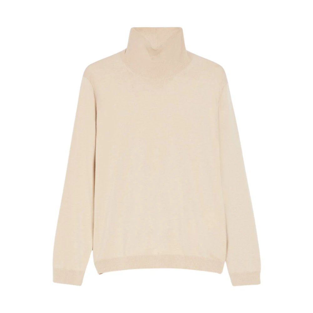 Max Mara Weekend Zijde Wol Polo Sweater Kiku Stijl Beige Dames