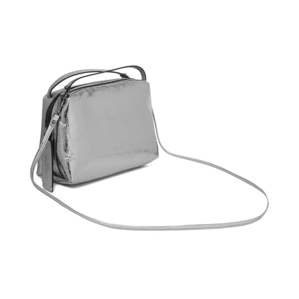 Gianni Chiarini Metallic Leren Handtas met Rits Gray Dames