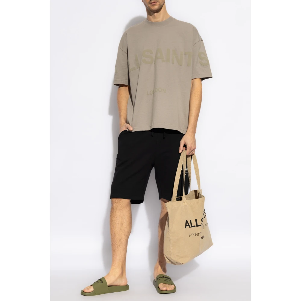 AllSaints Biggy T-shirt in oversize stijl Beige Heren