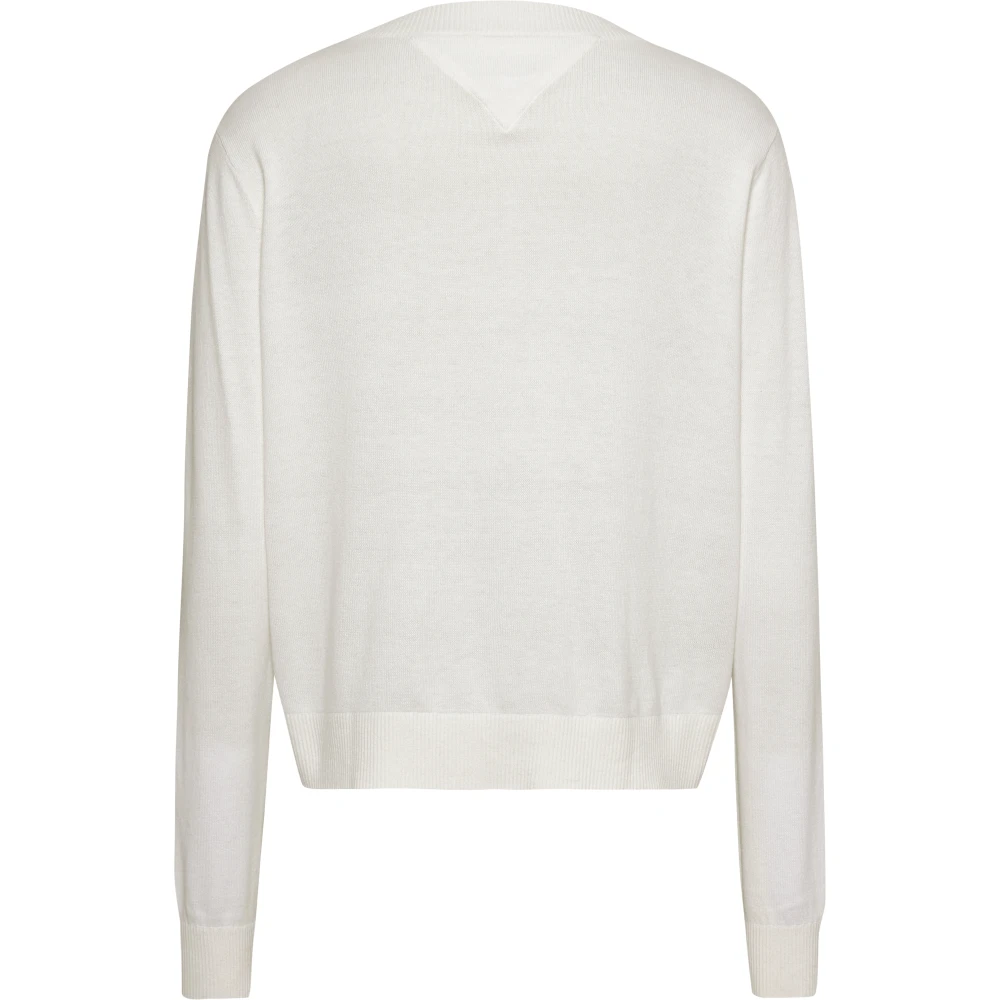 Tommy Jeans Witte Slim Fit Sweater Lente Zomer White Dames