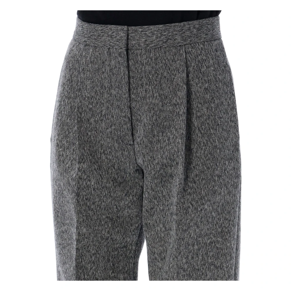 Msgm Zwarte Op Maat Gemaakte Wollen Broek Aw24 Gray Dames