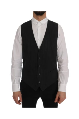 Elegant Randig Grå Väst