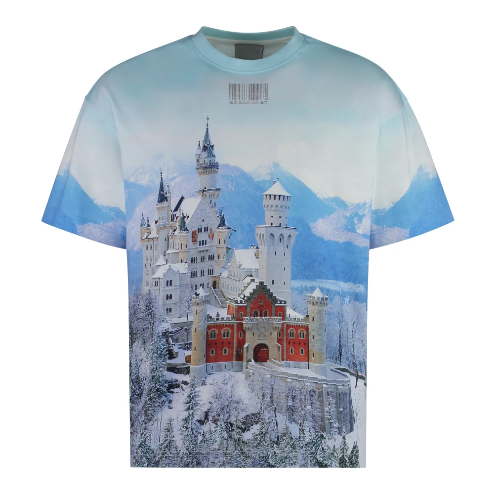 Vetements Vinter Bomull T-shirt med Neuschwanstein-tryck Multicolor, Herr