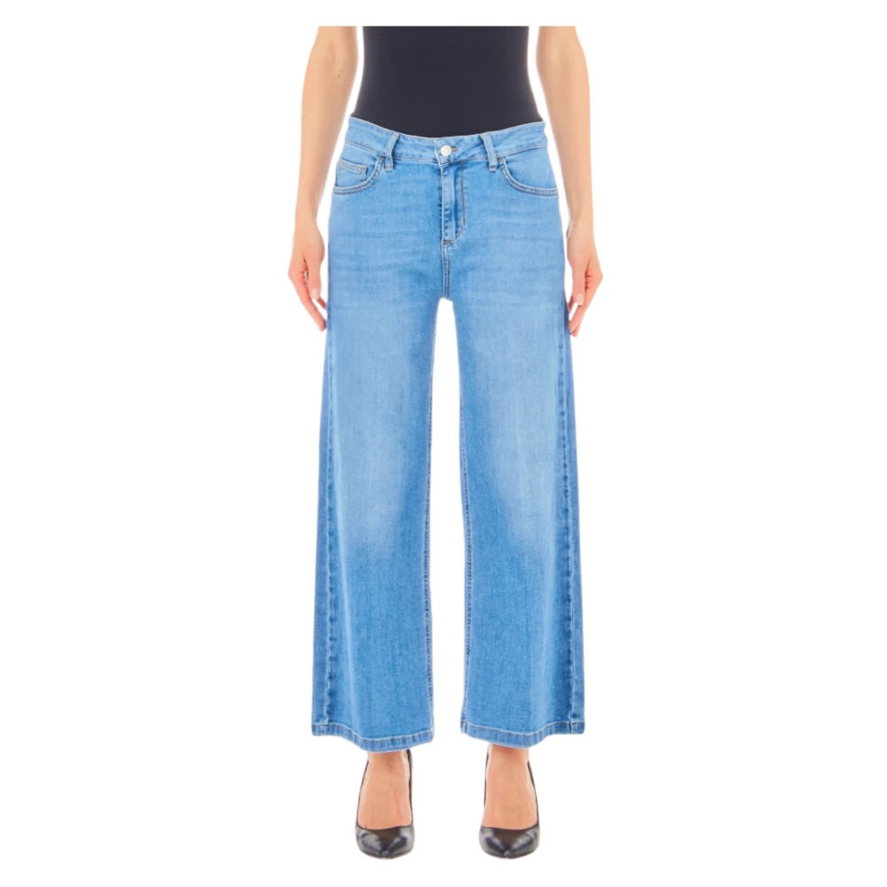 Liu Jo Flare Leg Jeans met Elastische Taille Blue Dames