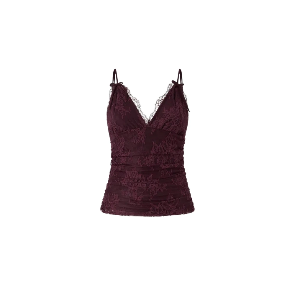 Pinko Women's Purple Sleeveless Tops, L, Fragola Top