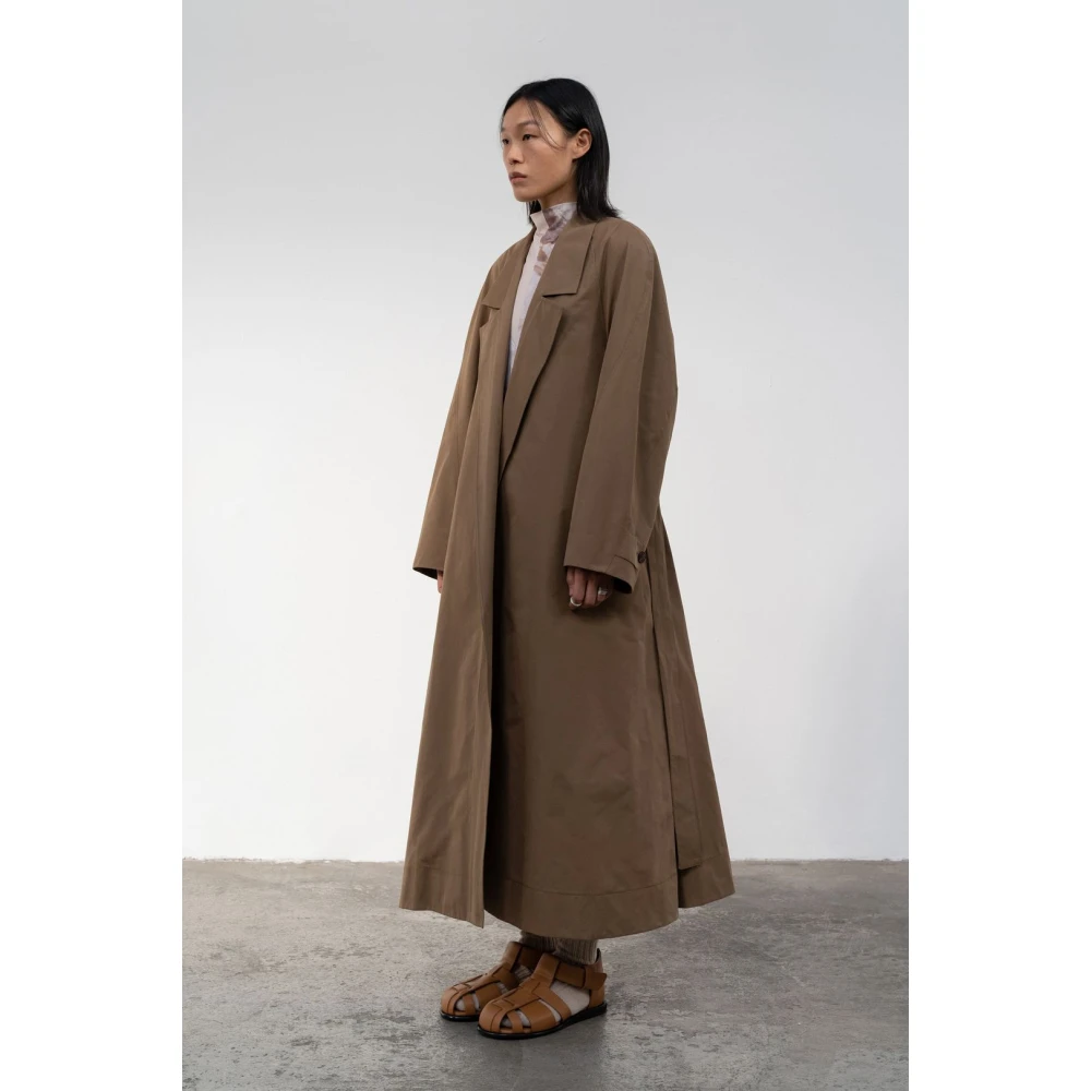 LOW Classic Moderne Ballon Trenchcoat Brown Dames