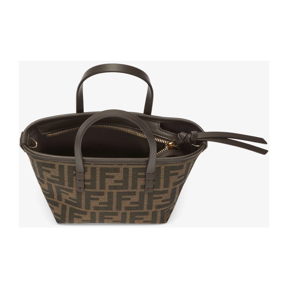 Fendi Iconisch FF-motief Bruine Leren Tas Brown Dames