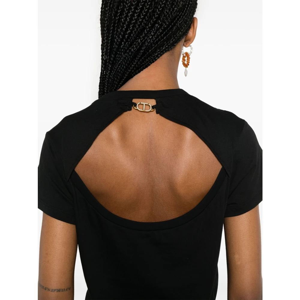Twinset Zwarte T-shirts en Polos Black Dames