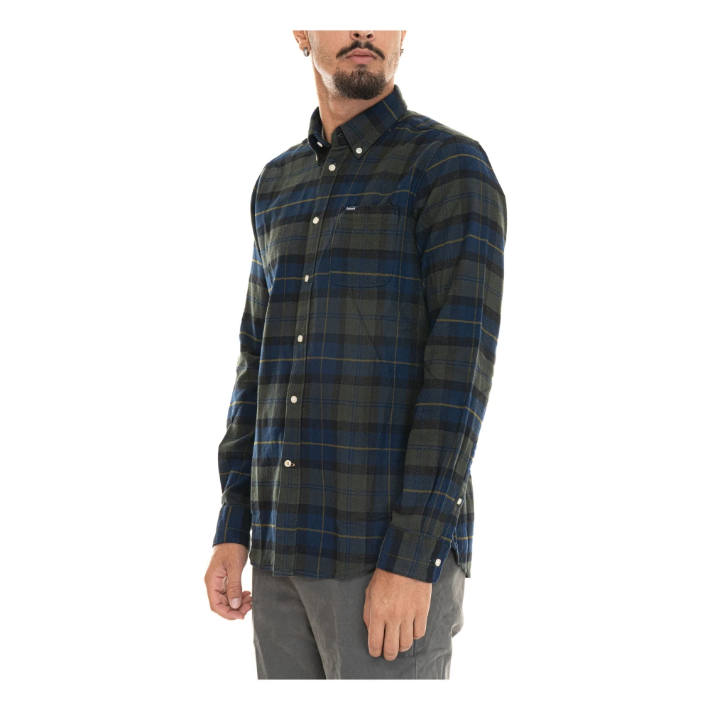 Barbour Tartan Button-Down Casual Overhemd Blue Heren