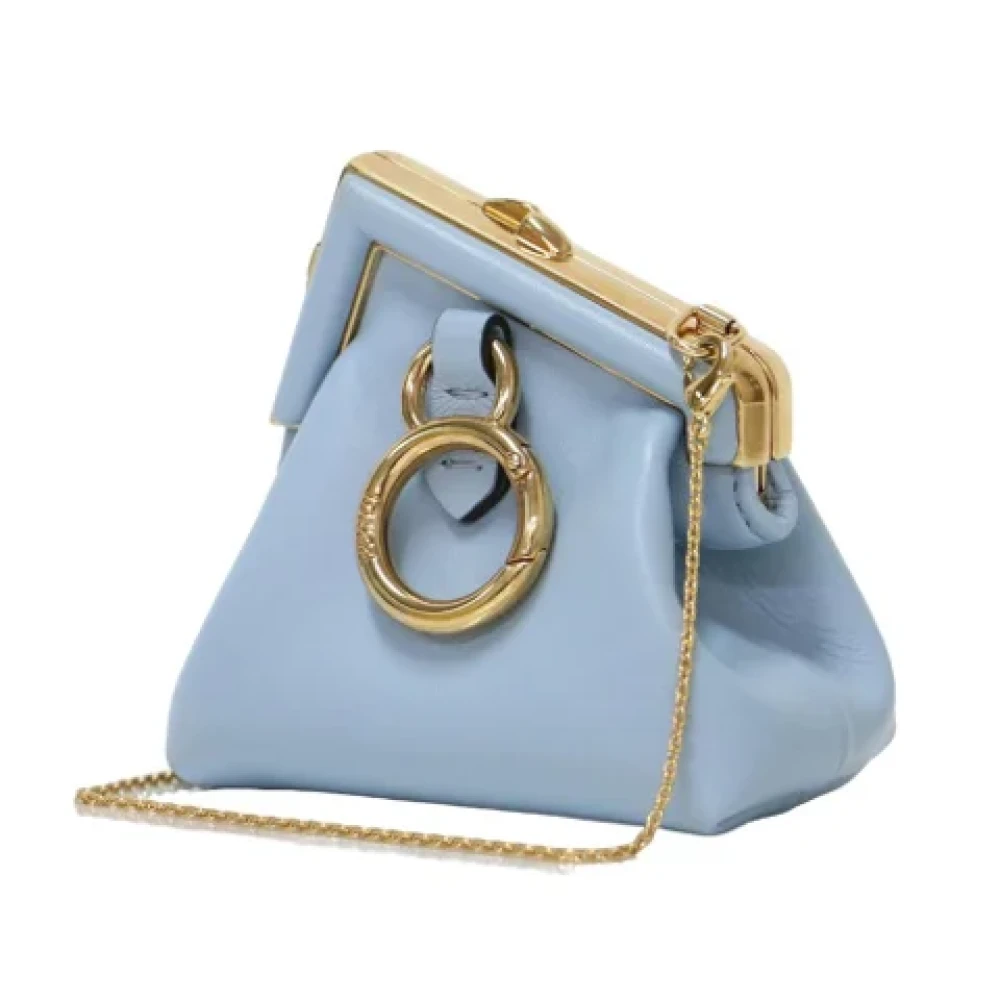 Fendi Vintage Pre-owned Leather clutches Blue Dames
