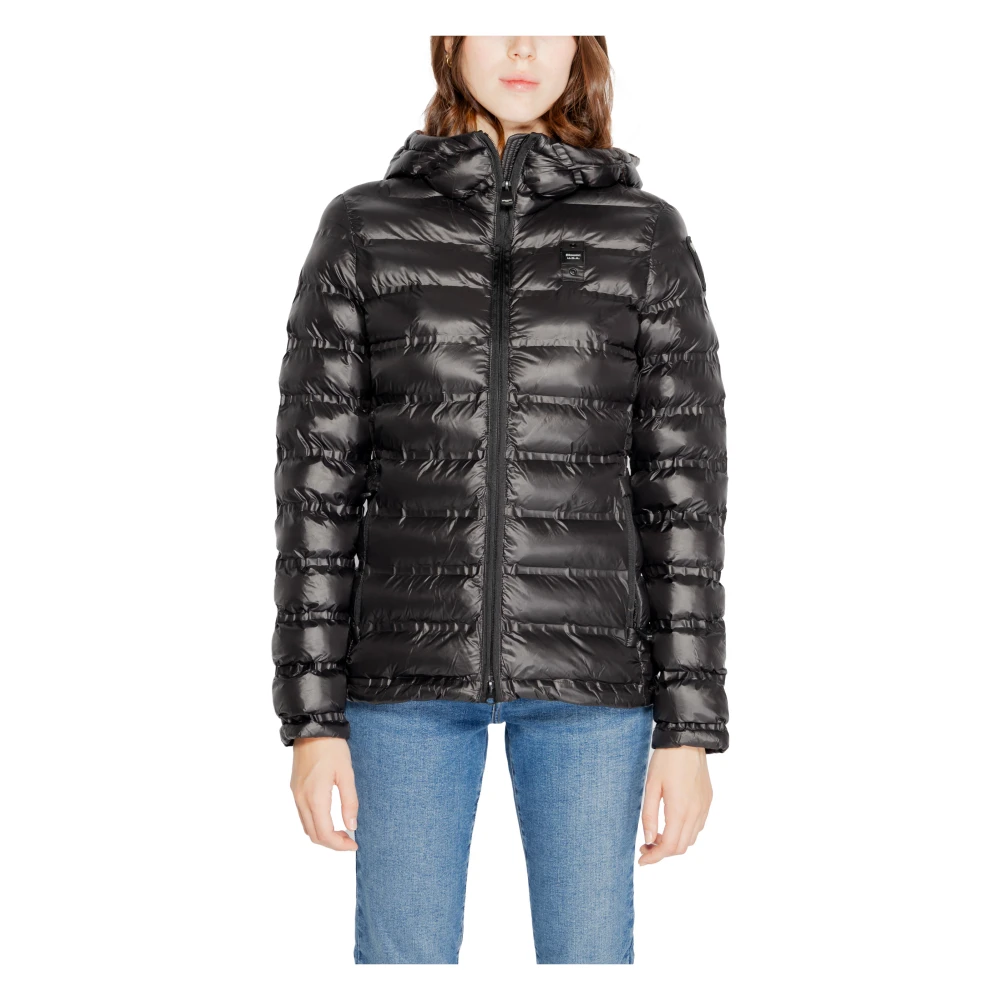 Blauer Zwarte Hooded Ritsjas Vrouwen Herfst Winter Black Dames