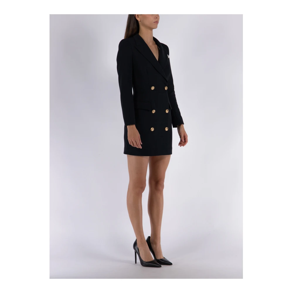 Elisabetta Franchi Dubbelbreasted Manteljurk Black Dames