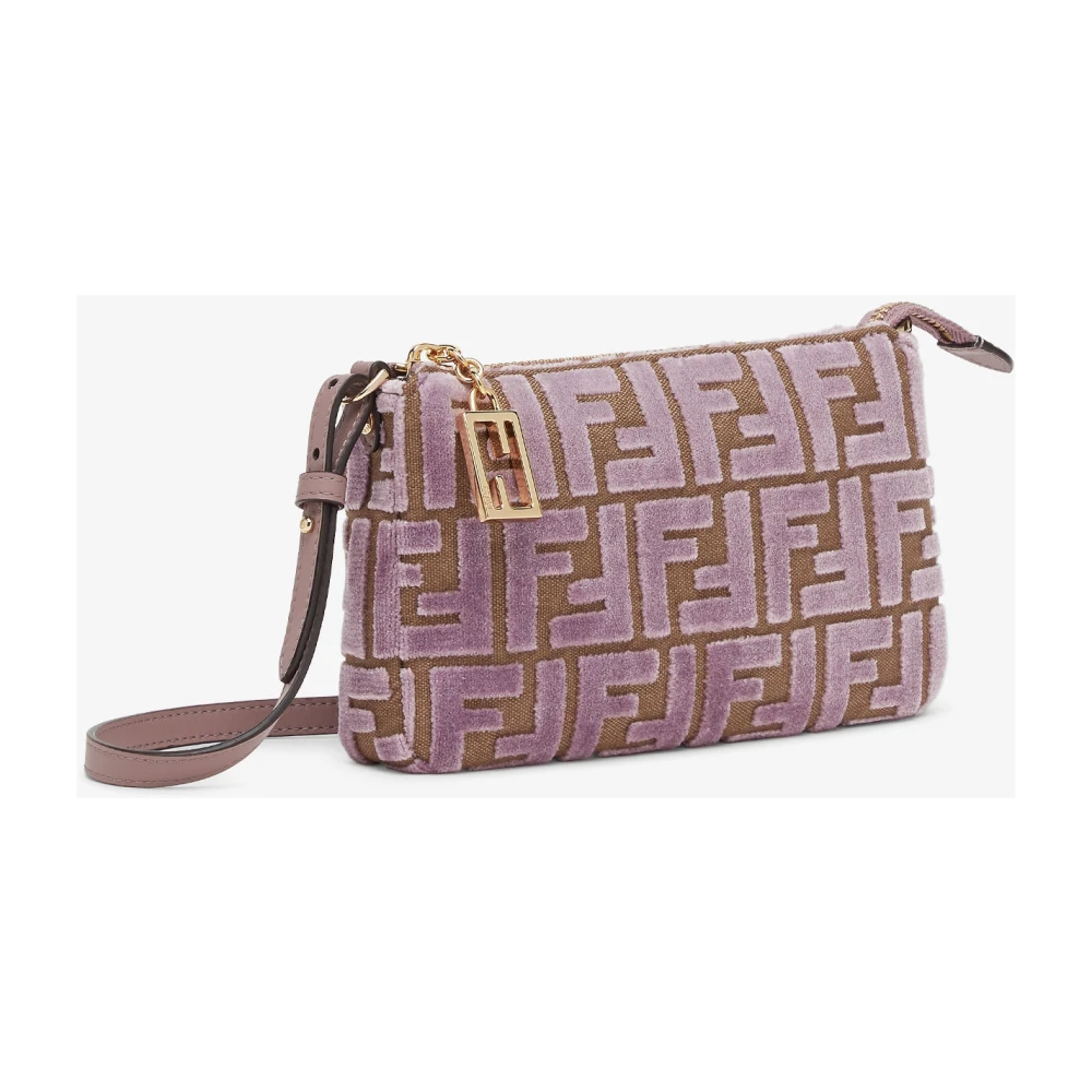 Fendi Roze reliëf FF-motief schoudertas Pink Dames