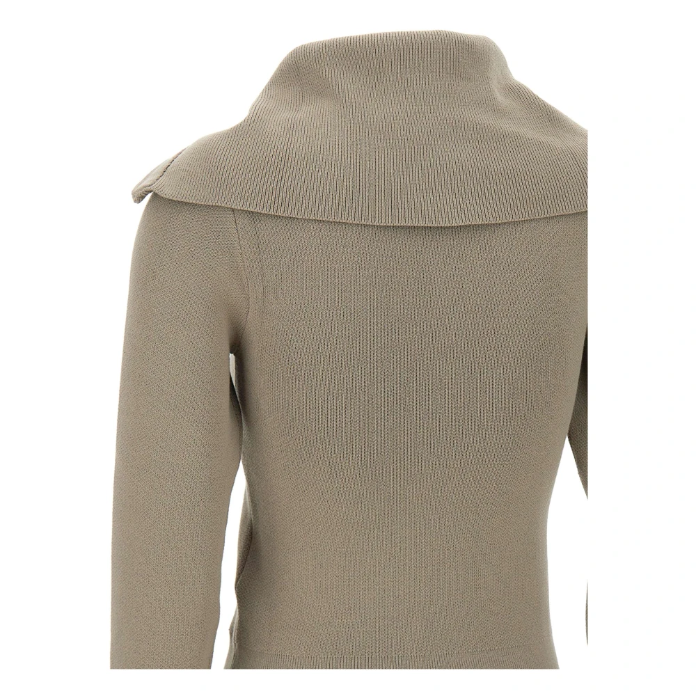 Remain Birger Christensen Beige Wollen Blend Met Rits Kraag Sweater Beige Dames