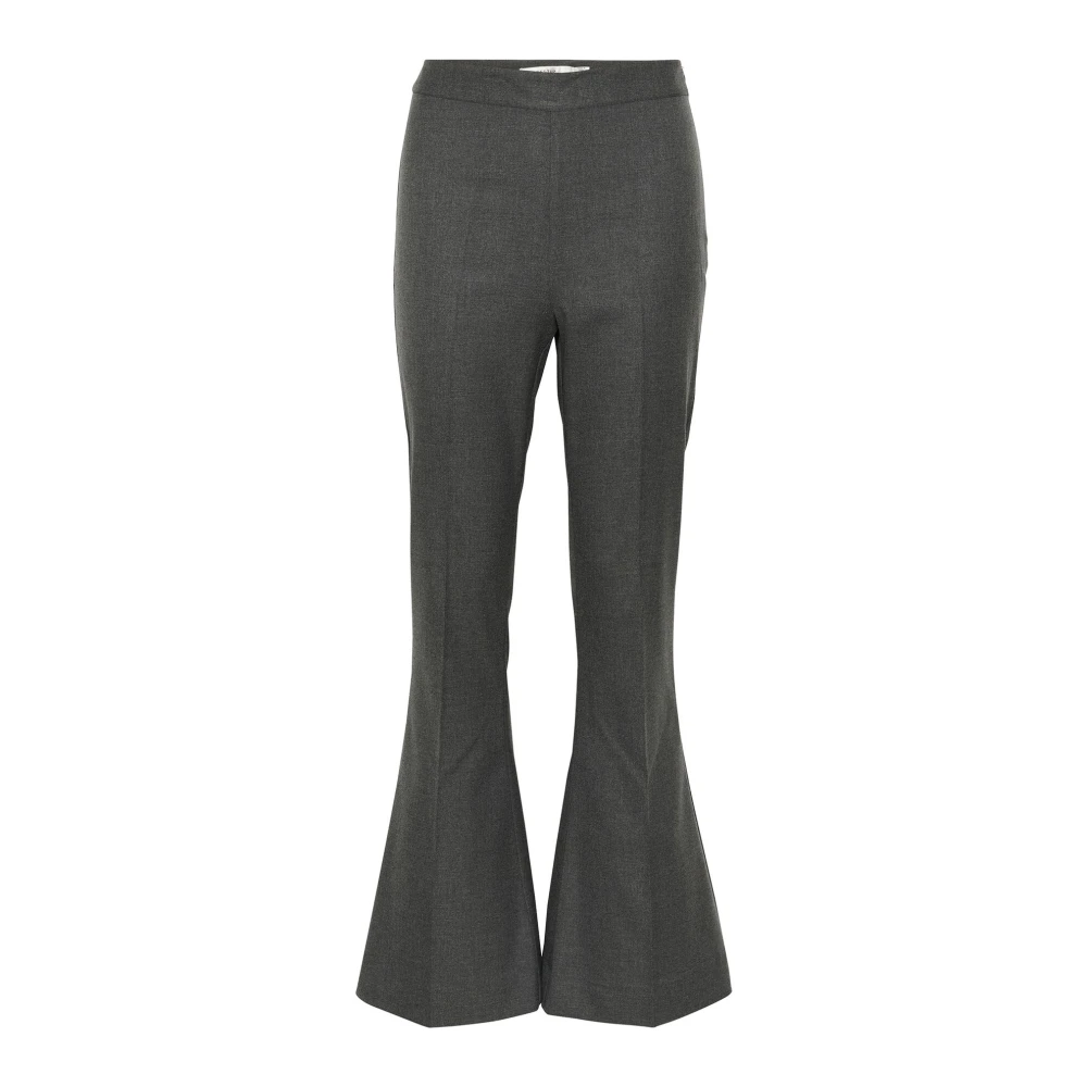 Gestuz Hoge Taille Flared Broek Donkergrijs Melange Gray Dames