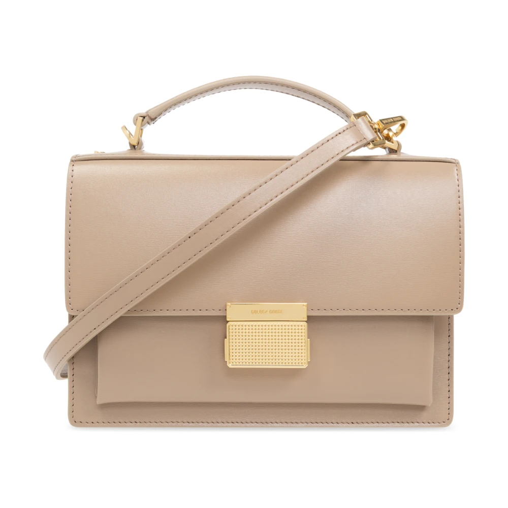 Golden Goose Beige Leren Handtas met Verstelbare Band Brown Dames