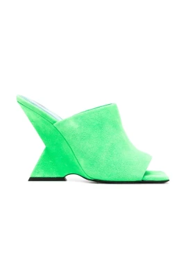 Gröna Square-Toe Mules