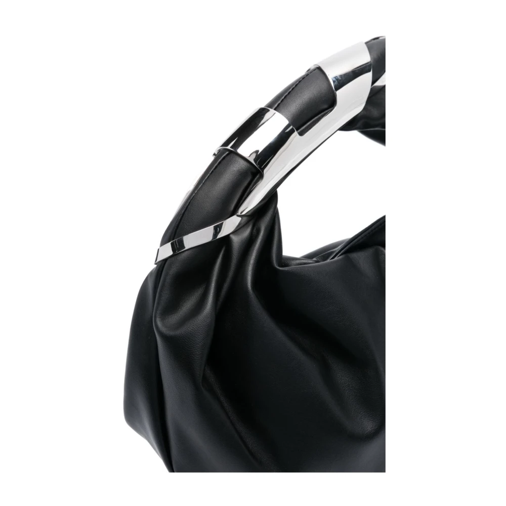 Diesel Gekrulde Zwarte Tas met Ovaal Logo Black Dames