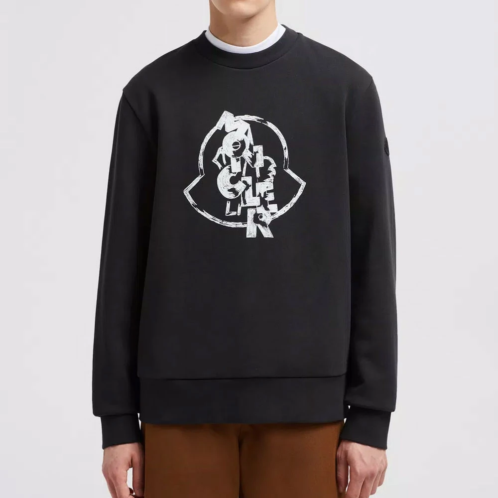 Moncler Grafische Print Loose Fit Sweatshirt Black Heren